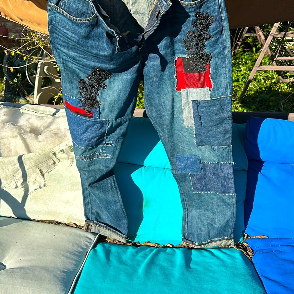 Ralph Lauren patch distress jeans
